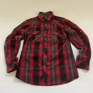 Rock Republic Shirt Mens Small Plaid Button Up Easy Care‎ Roll Tab Sleeve Cowboy